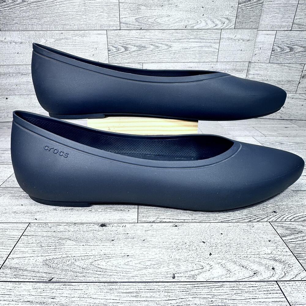 Crocs Shoes Womens Size 11 Gray Pointed Toe Ballet Flats Comfort Lightweight